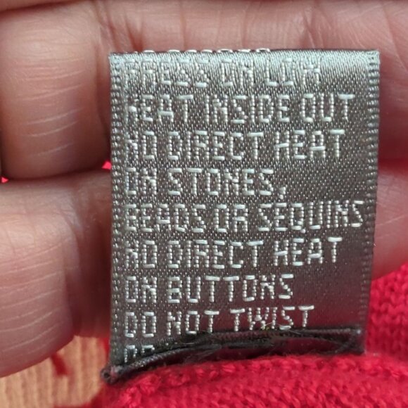 Berek Vintage Red Sweater Cardigan Women’s XL Embroidered Dog and Bone Beaded - Picture 9 of 16